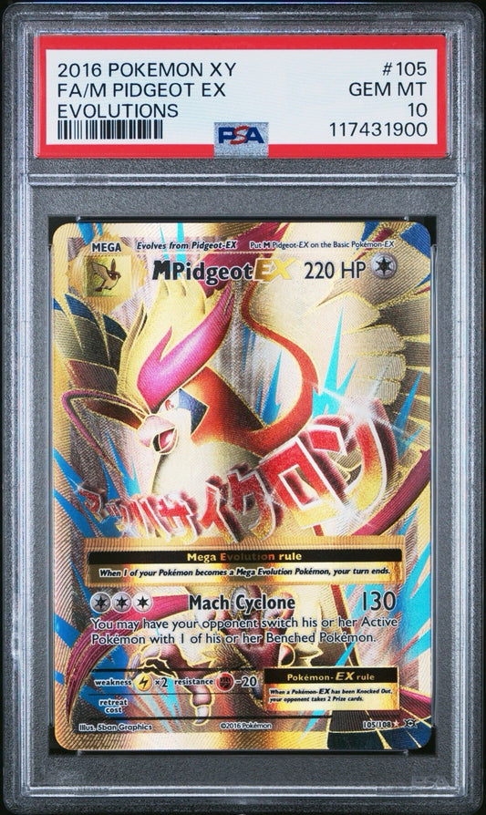 Mega Pidgeot EX Yong Evolutions 105/108 PSA 10 Gem Mint Full Art Ultra Rare