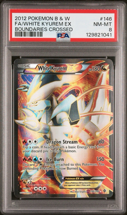 White Kyurem EX Full Art PSA 8 - Pokémon Boundaries Crossed LOW POP 73