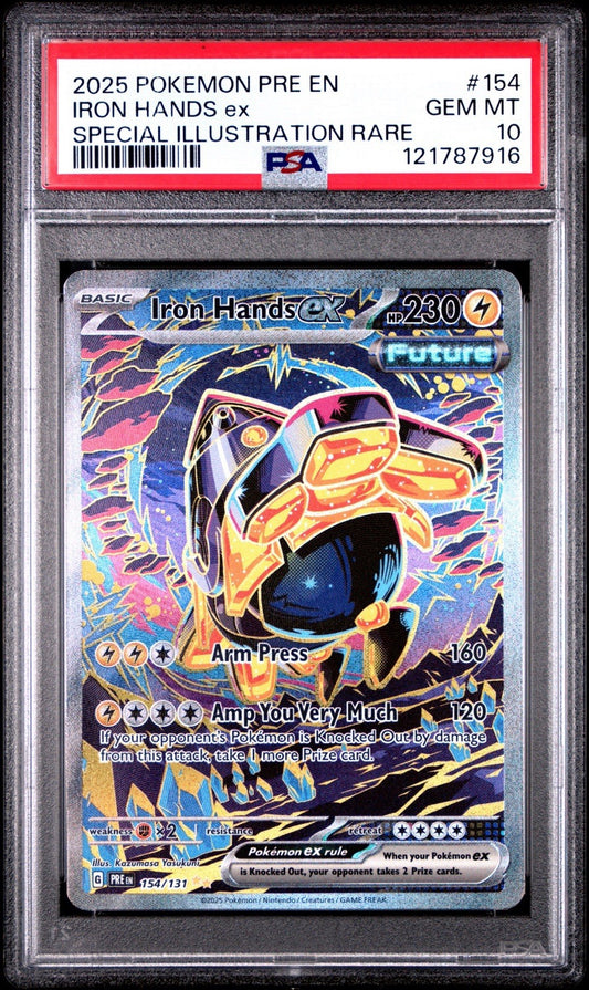 PSA 10 Pokemon Prismatic Evolutions Iron Hands ex 154/131 SIR PSA 10