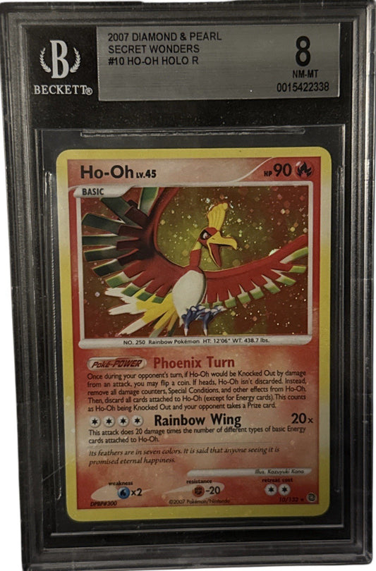 BGS 8 Ho-Oh 10 Holo 2007 Pokemon Diamond & Pearl Secret Wonders Graded Card