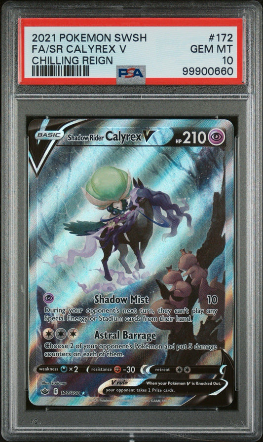 Pokemon Chilling Reign Shadow Rider Calyrex V 172 PSA 10
