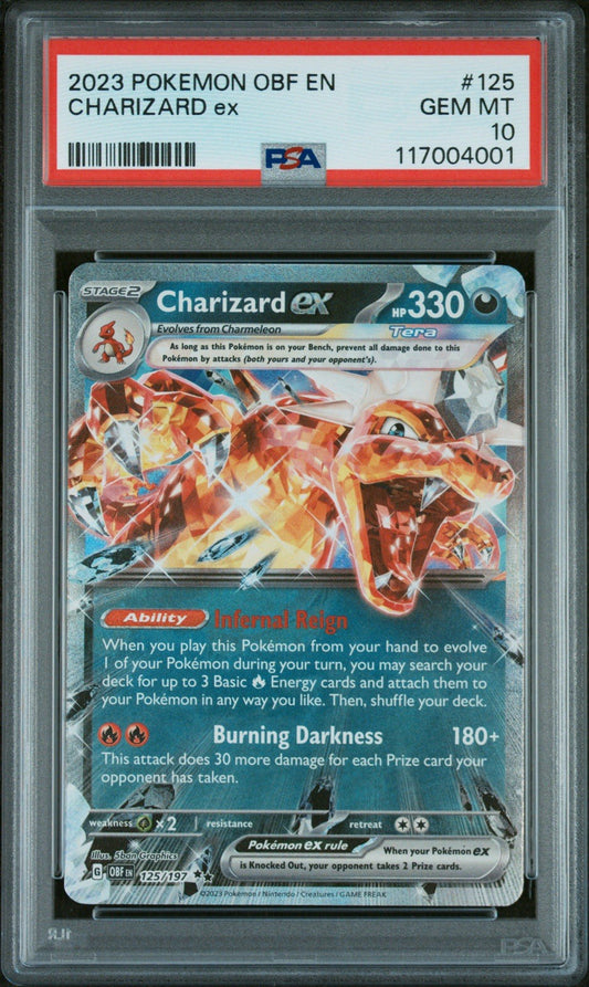 PSA 10 - Charizard ex 125/197 SV Obsidian Flames - Pokemon